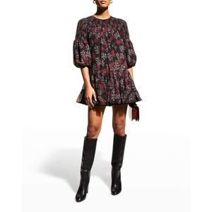 Cinq a Sept‎ Rika Billowed-Sleeve Babydoll Dress Women's Size 4